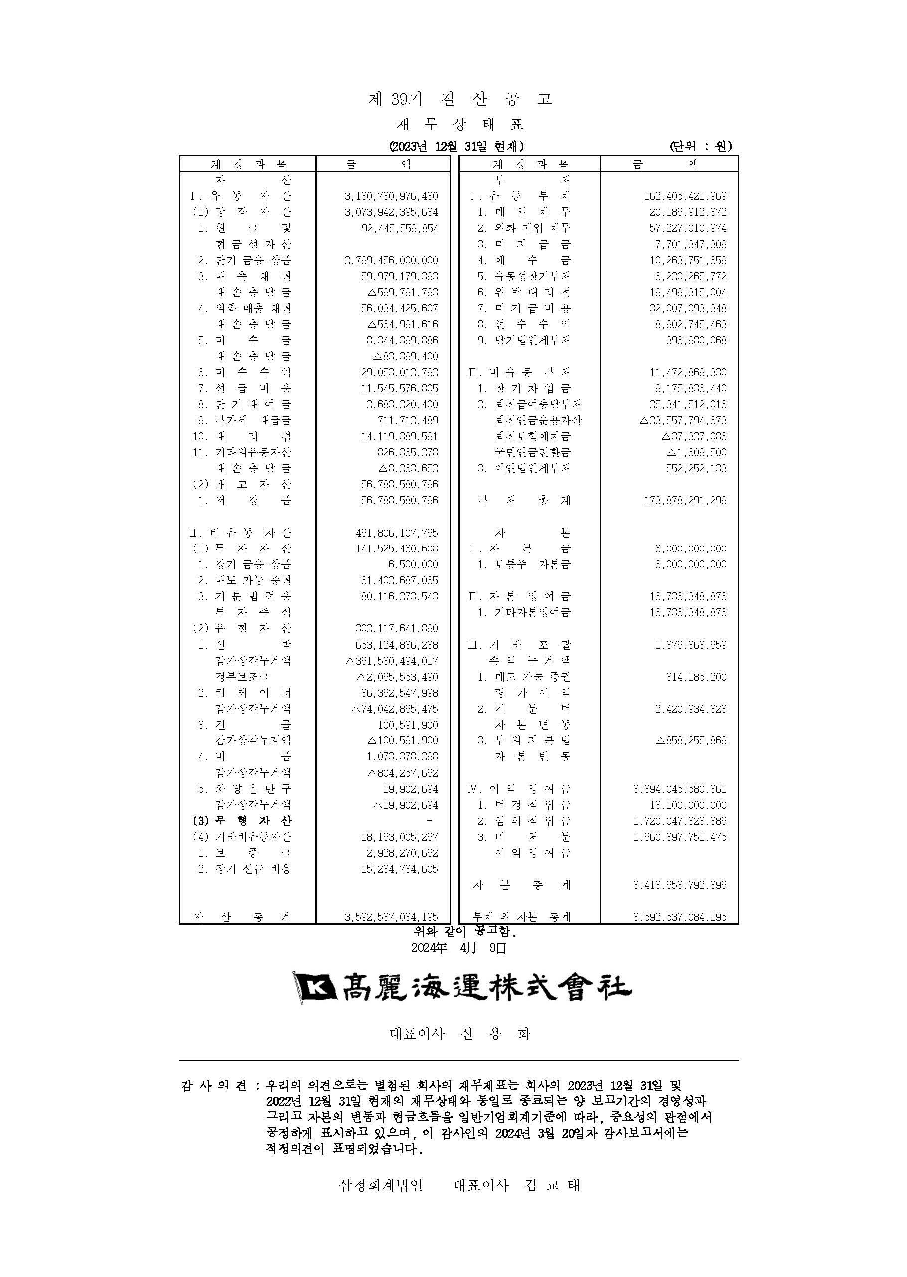 2023 별도 결산공고.jpg